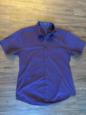 Mossimo Supply Co. Deep Purple Short-Sleeve Button-Down Shirt